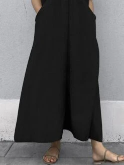 Women's Casual Dress Cotton Dress Swing Dress Maxi Long Dress Cotton Basic Classic Outdoor Daily Vacation V Neck Pocket Short Sleeve Summer Spring 2023 Regular Fit Black Khaki Plain S M L XL 11 Women's Casual Dress Cotton Dress Swing Dress Maxi Long Dress Cotton Basic Classic Outdoor Daily Vacation V Neck Pocket Short Sleeve Summer Spring 2023 Regular Fit Black Khaki Plain S M L XL -HAYz Clothing Shop yownog1690539646056