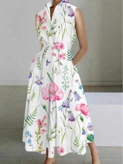 Women's Shirt Dress Casual Dress Maxi Long Dress Outdoor Office Business Polyester Fashion Modern Shirt Collar Button Pocket Sleeveless Summer Spring 2023 Regular Fit White Pink Blue Floral S M L XL 8 Women's Shirt Dress Casual Dress Maxi Long Dress Outdoor Office Business Polyester Fashion Modern Shirt Collar Button Pocket Sleeveless Summer Spring 2023 Regular Fit White Pink Blue Floral S M L XL -HAYz Clothing Shop yplvik1689850638672