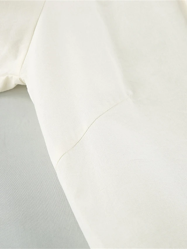 Women's Casual Dress Cotton Linen Dress Mini Dress Cotton Basic Casual Home Daily Vacation V Neck Pocket Short Sleeve Fall Autumn 2023 Loose Fit Apricot Plain S M L 12 Women's Casual Dress Cotton Linen Dress Mini Dress Cotton Basic Casual Home Daily Vacation V Neck Pocket Short Sleeve Fall Autumn 2023 Loose Fit Apricot Plain S M L - Image 12