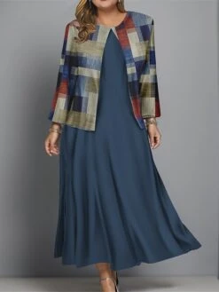 Women's Plus Size Two Piece Dress Set Casual Dress Swing Dress Outdoor Office Fashion Streetwear Print Midi Dress Crew Neck Long Sleeve Plaid Regular Fit Black Blue Brown Fall Winter L XL XXL 3XL 4XL 13 Women's Plus Size Two Piece Dress Set Casual Dress Swing Dress Outdoor Office Fashion Streetwear Print Midi Dress Crew Neck Long Sleeve Plaid Regular Fit Black Blue Brown Fall Winter L XL XXL 3XL 4XL -HAYz Clothing Shop ytopia1697681150977