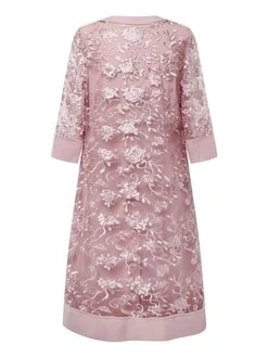 Women's Lace Dress Dress Set Two Piece Dress Midi Dress Pink Half Sleeve Pure Color Mesh Summer Spring Fall Crew Neck Fashion Office Wedding Guest 2023 S M L XL XXL 3XL 10 Women's Lace Dress Dress Set Two Piece Dress Midi Dress Pink Half Sleeve Pure Color Mesh Summer Spring Fall Crew Neck Fashion Office Wedding Guest 2023 S M L XL XXL 3XL -HAYz Clothing Shop yullxo1666851022143