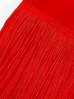 Women's Plus Size Curve Party Dress Fringe Dress Pure Color V Neck Tassel Fringe Sleeveless Spring Fall Fashion Elegant Formal Midi Dress Party Evening Party Dress -HAYz Clothing Shop yuznst1668756041977