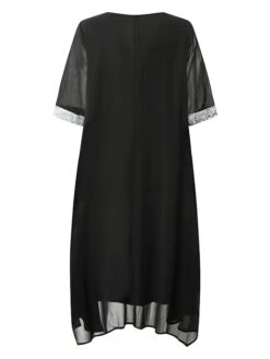 Women's Plus Size Curve A Line Dress Print V Neck Ruched Short Sleeve Spring Summer Basic Casual Short Mini Dress Daily Weekend Dress / Mesh -HAYz Clothing Shop yvfqsu1659686229225