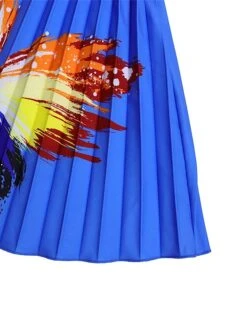 Women's Two Piece Dress Set Casual Dress Skirt Set Outdoor Vacation Streetwear Casual Pleated Print Midi Dress Crew Neck Short Sleeve Butterfly Slim Blue Summer Spring S M L XL XXL -HAYz Clothing Shop yyjmpi1685013587974