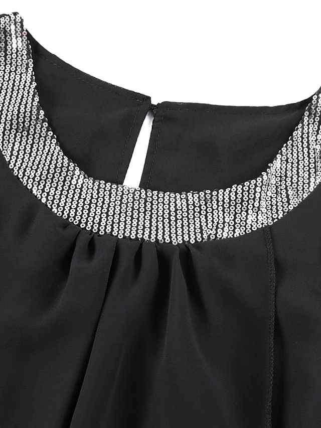 Women‘s Plus Size Curve Holiday Dress Solid Color Crew Neck Print Sleeveless Spring Summer Casual Short Mini Dress Casual Daily Dress 6 Women‘s Plus Size Curve Holiday Dress Solid Color Crew Neck Print Sleeveless Spring Summer Casual Short Mini Dress Casual Daily Dress - Image 6