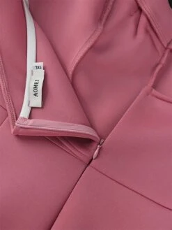 Women's Plus Size Curve Party Dress Bodycon Sheath Dress Plain Midi Dress Short Sleeve Backless Split One Shoulder Fashion Party Pink Spring Fall XL XXL 3XL 4XL -HAYz Clothing Shop zbrqwo1694165776412