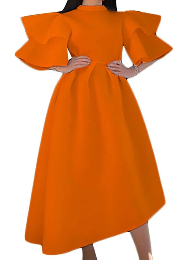 Women‘s Plus Size Curve Party Dress Solid Color Crew Neck Half Sleeve Spring Fall Elegant Modern Maxi Long Dress Formal Party Dress 14 Women‘s Plus Size Curve Party Dress Solid Color Crew Neck Half Sleeve Spring Fall Elegant Modern Maxi Long Dress Formal Party Dress - Image 14