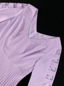 Women's Plus Size Curve Party Dress Work Dress Swing Dress Plain Midi Dress Long Sleeve Pleated Cut Out V Neck Fashion Party Purple Fall Winter XL XXL 3XL 4XL -HAYz Clothing Shop zcswch1694165775534