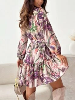 Women's Shirt Dress Casual Dress Swing Dress Mini Dress Outdoor Daily Vacation Polyester Fashion Casual Shirt Collar Lace Up Pocket Long Sleeve Spring Fall Winter 2023 Loose Fit Blue Brown Apricot -HAYz Clothing Shop zhfcrb1696846049359