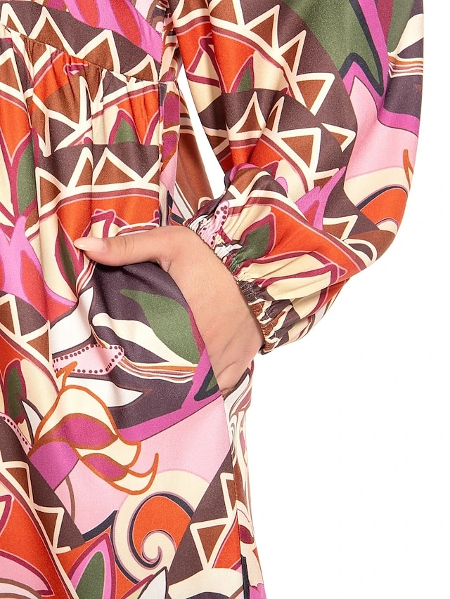 Women's Plus Size Curve Shirt Dress Work Dress Satin Dress Floral Long Dress Maxi Dress Long Sleeve Split Shirt Collar Fashion Office Red Fall Winter L XL XXL 3XL 4XL 9 Women's Plus Size Curve Shirt Dress Work Dress Satin Dress Floral Long Dress Maxi Dress Long Sleeve Split Shirt Collar Fashion Office Red Fall Winter L XL XXL 3XL 4XL - Image 9