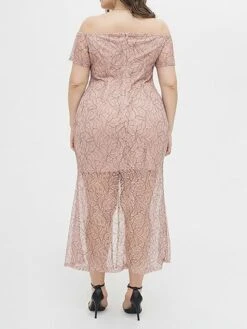 Women's Plus Size Prom Dress Party Dress Lace Dress Long Dress Maxi Dress Pink Short Sleeve Pure Color Lace Summer Spring Fall Off Shoulder Fashion Wedding Guest Birthday Evening Party 2023 XL XXL 13 Women's Plus Size Prom Dress Party Dress Lace Dress Long Dress Maxi Dress Pink Short Sleeve Pure Color Lace Summer Spring Fall Off Shoulder Fashion Wedding Guest Birthday Evening Party 2023 XL XXL -HAYz Clothing Shop zhxulh1691648055173