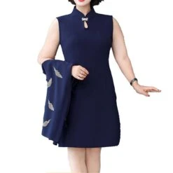 Women's Plus Size Curve Dress Set Formal Leaf V Neck Long Sleeve Fall Winter Elegant Work Knee Length Dress -HAYz Clothing Shop ziqjqf1640856478789