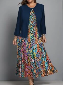 Women's Plus Size Two Piece Dress Set Casual Dress Swing Dress Outdoor Office Fashion Streetwear Print Midi Dress Crew Neck Long Sleeve Floral Regular Fit Red Navy Blue Blue Fall Winter L XL XXL 3XL 7 Women's Plus Size Two Piece Dress Set Casual Dress Swing Dress Outdoor Office Fashion Streetwear Print Midi Dress Crew Neck Long Sleeve Floral Regular Fit Red Navy Blue Blue Fall Winter L XL XXL 3XL -HAYz Clothing Shop zmevqi1697003182708