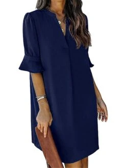 Women's Shirt Dress Casual Dress Shift Dress Mini Dress Outdoor Daily Polyester Basic Classic Split Neck Ruffle Half Sleeve Summer Spring Fall 2023 Loose Fit Light Pink Black Pink Plain S M L XL 2XL 22 Women's Shirt Dress Casual Dress Shift Dress Mini Dress Outdoor Daily Polyester Basic Classic Split Neck Ruffle Half Sleeve Summer Spring Fall 2023 Loose Fit Light Pink Black Pink Plain S M L XL 2XL -HAYz Clothing Shop znhthn1691045310970