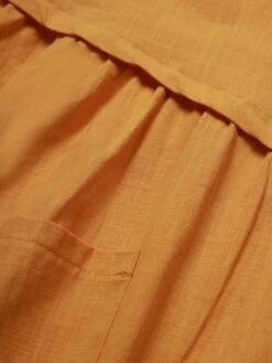 Women's Casual Dress Cotton Linen Dress A Line Dress Midi Dress Cotton Blend Basic Modern Outdoor Daily Vacation Crew Neck Ruched Patchwork Short Sleeve Summer Spring 2023 Loose Fit Orange Plain S M -HAYz Clothing Shop znjonx1683610629090