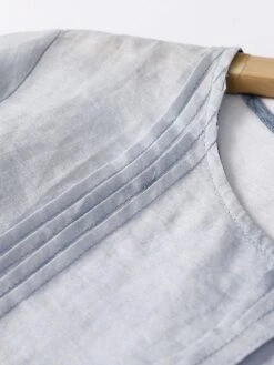 Women's Casual Dress Linen Dress Midi Dress Linen Fashion Romantic Outdoor Daily Holiday Crew Neck Pocket Print 3/4 Length Sleeve Fall Winter Autumn 2023 Loose Fit Blue Orange Painting Flower M L XL -HAYz Clothing Shop zvdito1694418651104